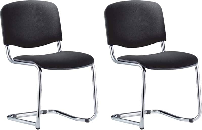 Nowy Styl Iso Swing Bezoekersstoel Stof Zonder armleuning Niet in hoogte verstelbare zitting Zwart 2 Stuks