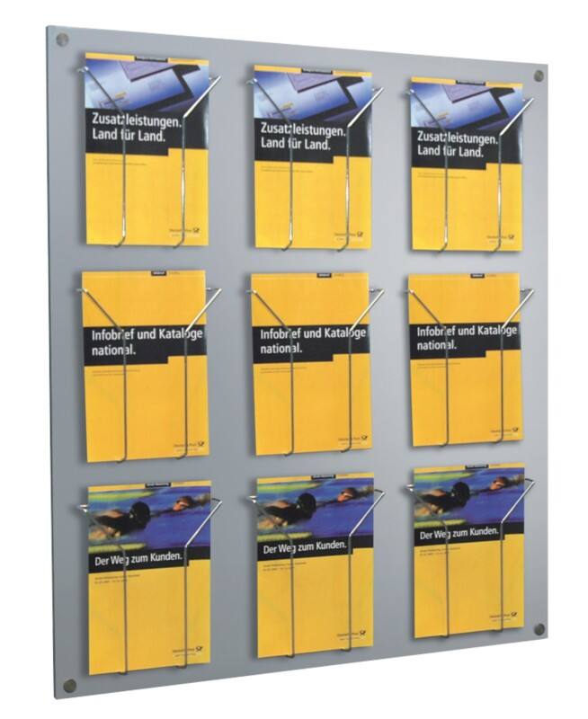 Kerkmann Focus A4 Folderhouder Wandmontage Zilver 6204 75 x 6,5 x 100 cm