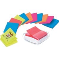 Post-it Super Sticky Z-Notes Pro Dispenser Wit met 12 blokken Z-Notes 76 x 76 mm Kleurenassortiment van 90 Vellen