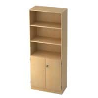 Hammerbacher Kast Gemelamineerde spaanplaat 4 Planken Afsluitbaar 800 x 420 x 2.004 mm Ahorn Bruin