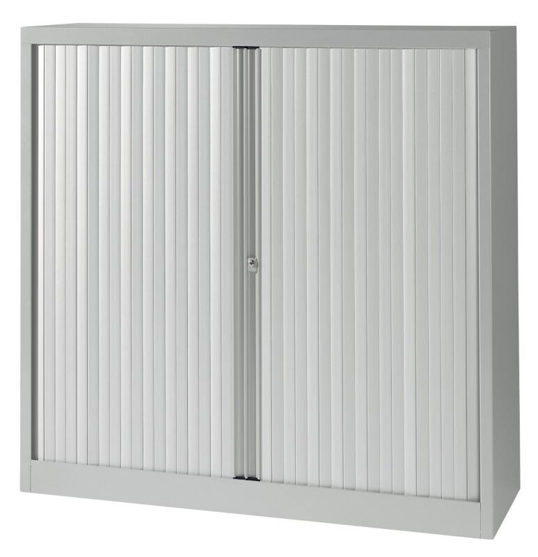 Bisley Roldeurkast Kunststof, metaal 2 Planken Afsluitbaar 1.200 x 430 x 1.181 mm Grijs