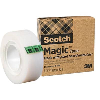 Scotch Magic A Greener Choice Tape Plakband Onzichtbaar mat 19 mm x 30 m