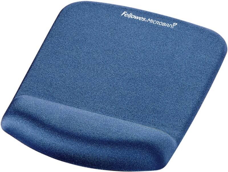 Fellowes Muismat met polssteun Plush Touch Blauw