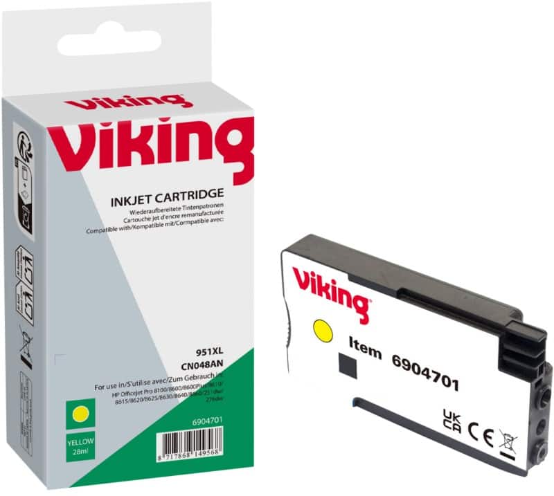 Viking 951XL compatibele HP inktcartridge CN048AE geel