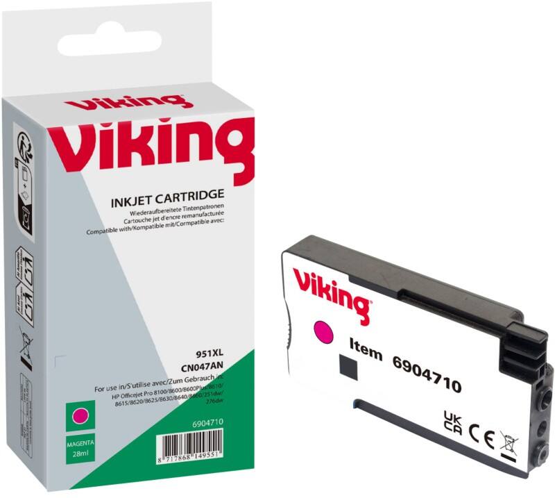 Viking 951XL compatibele HP inktcartridge CN047AE magenta
