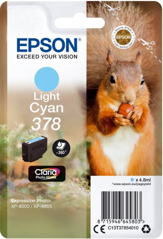 Epson 378 Origineel Inktcartridge C13T37854010 lichtcyaan