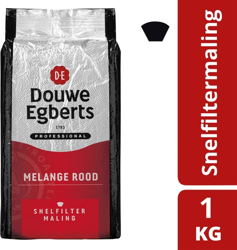 Douwe egberts snelfilterkoffie melange rood 1 kg