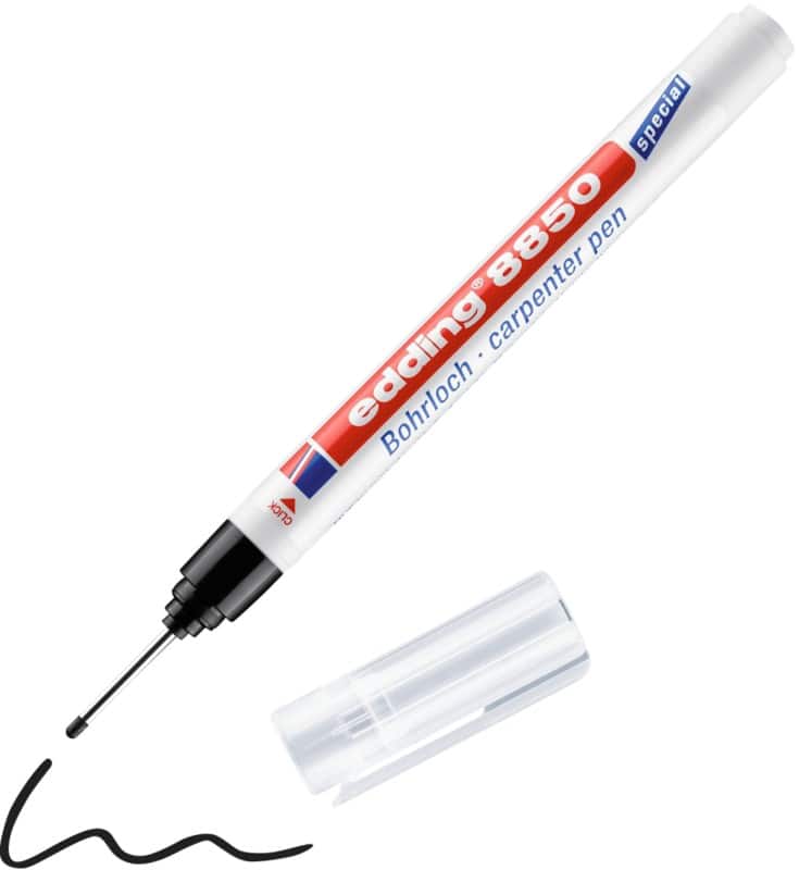edding 8850 Permanent Timmermanspen Zwart Fijn Ronde punt 0,7 mm