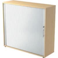 Hammerbacher Matrix Roldeurkast Gemelamineerde spaanplaat 2 Planken Afsluitbaar 1.200 x 400 x 1.100 mm Bruin, zilver