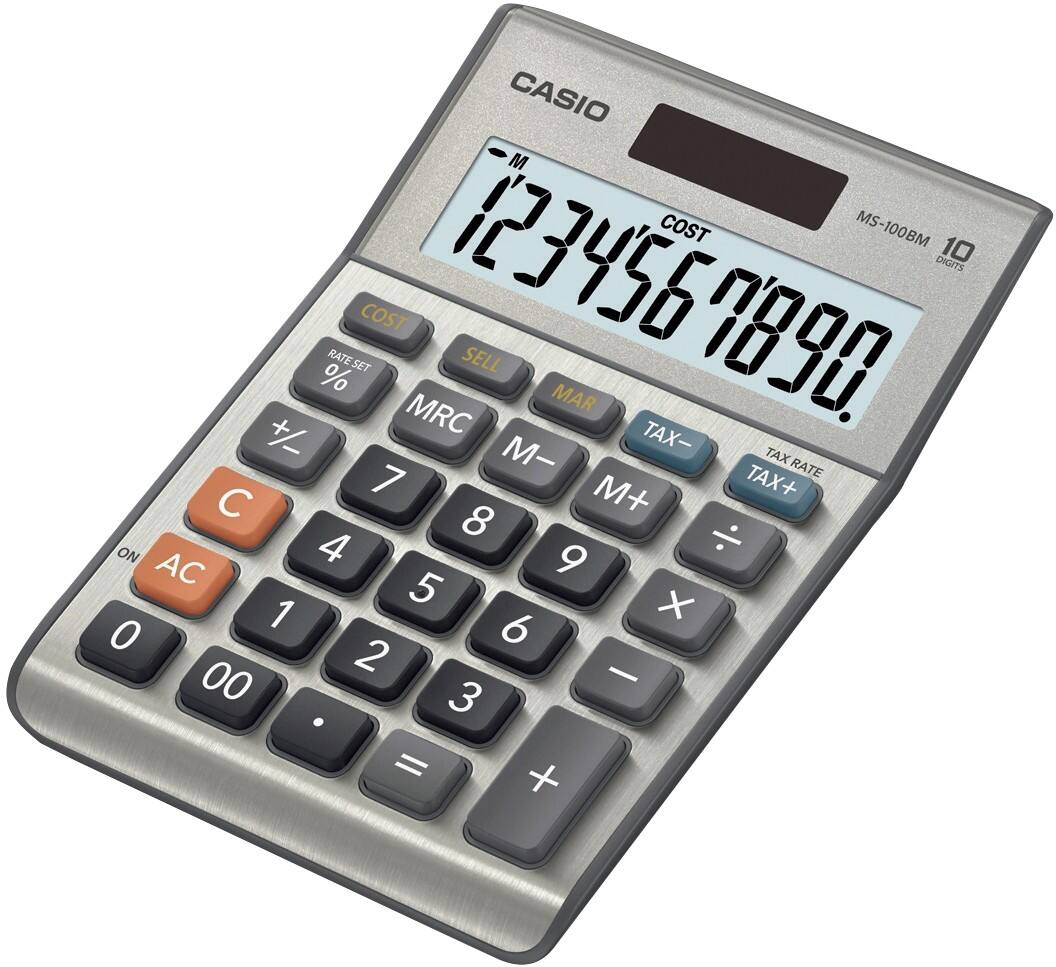 Casio Bureaurekenmachine MS-100BM 10-cijferige display Grijs