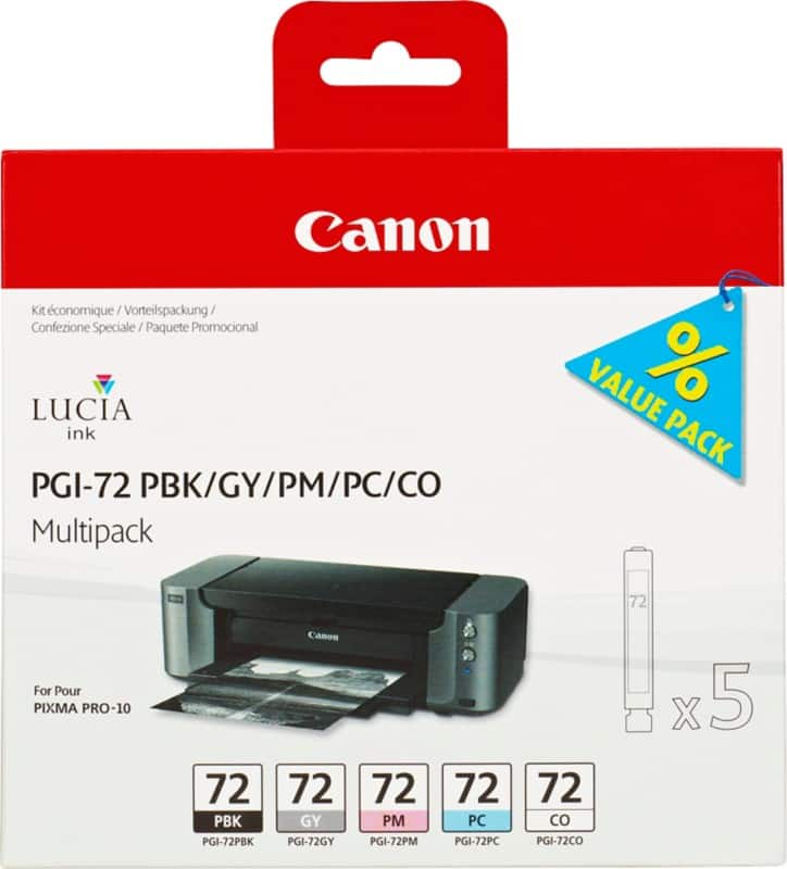 Canon PGI-72P Origineel Inktcartridge Foto zwart, grijs, foto cyaan, foto magenta Multipack 5 Stuks