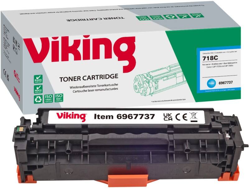 Viking 718 compatibele Canon tonercartridge cyaan