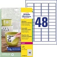 Avery Speciale etiketten L4778REV-20 Klevend A4 Wit 45,7 x 21,2 mm 20 Vellen à 48 Etiketten