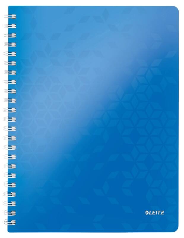 Leitz WOW notitieboek A4 vierkant, met PP kaft 46380036 160 Pagina's 80 vellen Blauw