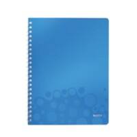 Leitz WOW Collegeblok met spiraal A4 Geruit Blauw Geperforeerd 160 Pagina's 80 Vellen