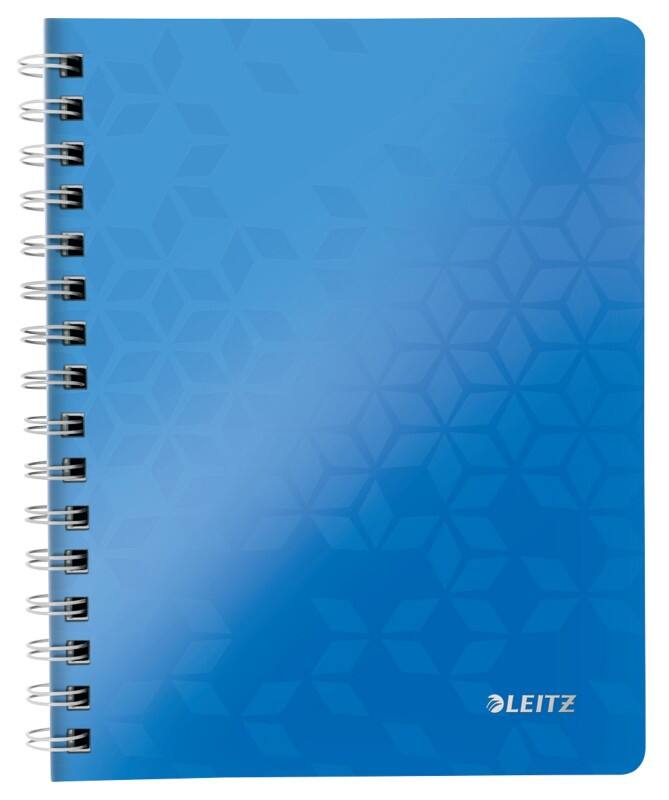 Leitz WOW notitieboek A5 vierkant, met PP kaft 46410036 160 Pagina's 80 vellen Blauw