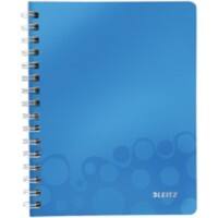 Leitz WOW Notitieboek A5 Geruit Spiraalbinding Blauw Geperforeerd 160 Pagina's
