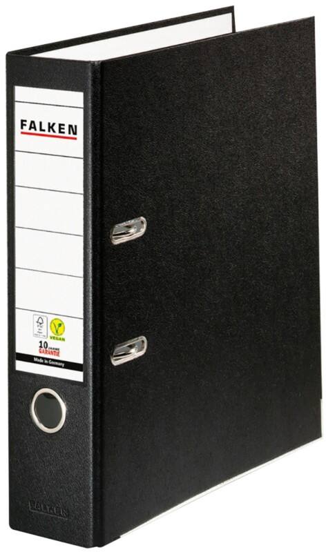 Falken PP-Color Breed Ordner A4 80 mm Zwart 2 Ringen Karton, PP (Polypropeen)