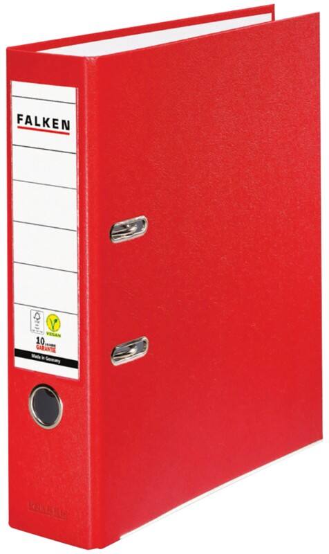 Falken PP-Color Breed Ordner A4 80 mm Rood 2 Ringen Karton, PP (Polypropeen)