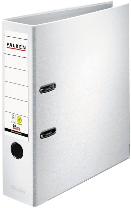 Falken PP-Color Breed Ordner A4 80 mm Wit 2 Ringen Karton, PP (Polypropeen)