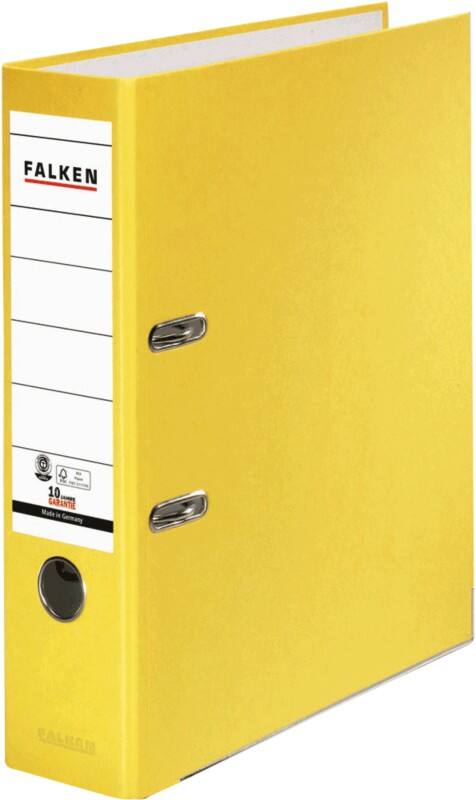 Falken Breed Ordner A4 80 mm Geel 2 Ringen 11285772 Kunststof