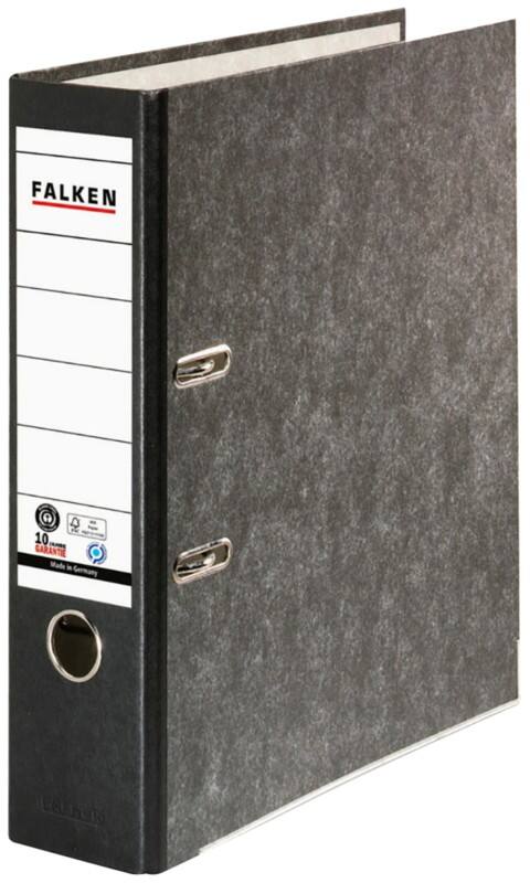 Falken Breed Ordner A4 80 mm Zwart 2 Ringen 80024136 Karton Wolkenmarmer