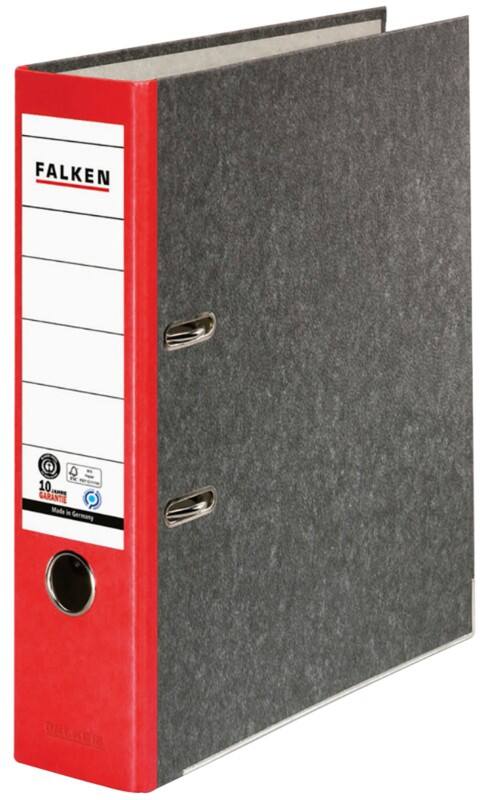 Falken Breed Ordner A4 80 mm Rood 2 Ringen 80024516 Karton Wolkenmarmer