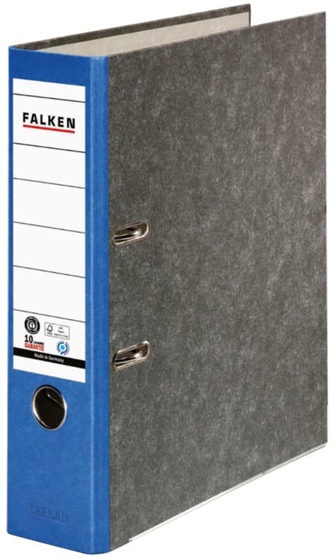 Falken Breed Ordner A4 80 mm Blauw 2 Ringen 80024607 Karton Wolkenmarmer