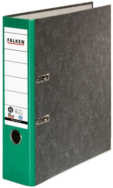 Falken Breed Ordner A4 80 mm Groen 2 Ringen 80024714 Karton Wolkenmarmer