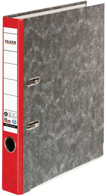 Falken Smal Ordner A4 50 mm Rood 2 Ringen S50 Karton Wolkenmarmer