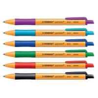 STABILO Pointball Met drukknop Balpen Kleurenassortiment 0,5 mm Medium Balpen Navulbaar 79% gerecycled 6 Stuks