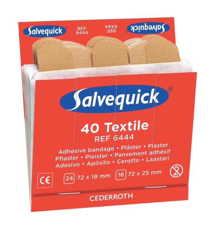 Salvequick Navulling textielpleisters Textiel 6444 6 Pakken à 40 Strips