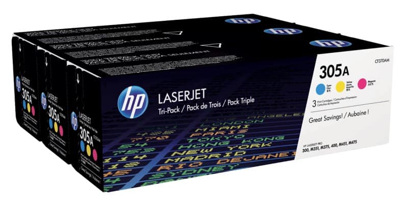 HP 305A Origineel Tonercartridge CF370AM 3 Kleuren 3 Stuks