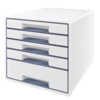 Leitz WOW Cube Ladenkastje Duokleur met 5 laden A4 Wit, Grijs 28,7 x 27 x 36,3 cm