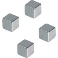 Franken Neodymium Vierkant Magneten Zilver 3 kg draagkracht 10 mm 4 Stuks