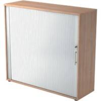 Hammerbacher Matrix Roldeurkast Gemelamineerde spaanplaat 2 Planken Afsluitbaar 1.200 x 400 x 1.100 mm Bruin, zilver