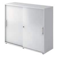 Hammerbacher Kast met schuifdeuren Gemelamineerde spaanplaat 2 Planken Afsluitbaar 1.200 x 400 x 1.100 mm Wit