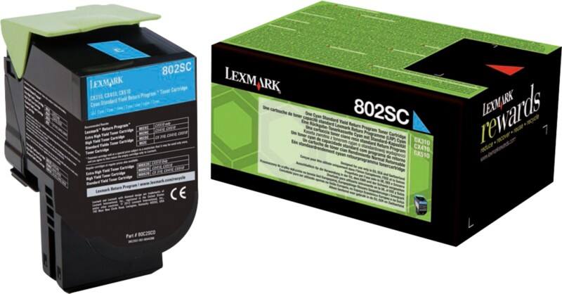 Lexmark Origineel Tonercartridge 80C2SC0 Cyaan