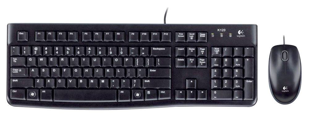 Logitech Bedraad Toetsenbord en muis MK120 QWERTZ Duits