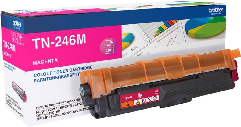 Brother TN-246M Origineel Tonercartridge Magenta Box