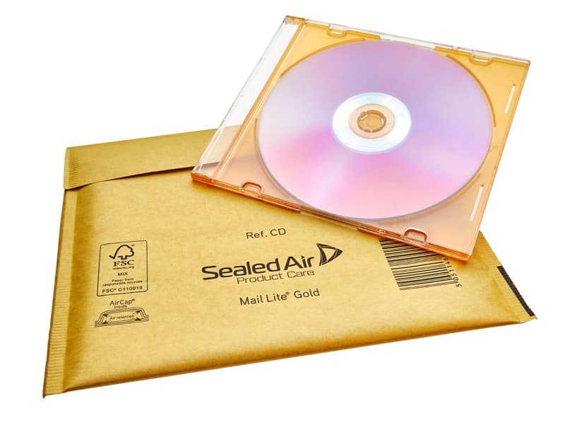 Mail Lite Gevoerde enveloppen Geel 180 mm (H) Kleefstrip 10 Stuks