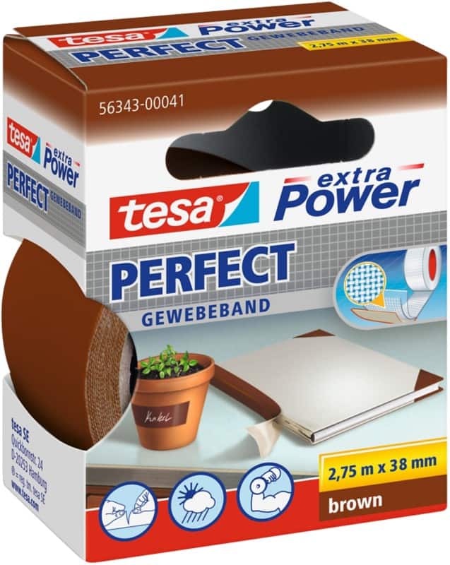 tesa Textieltape extra Power Perfect Bruin 38 mm (B) x 2,75 m (L)