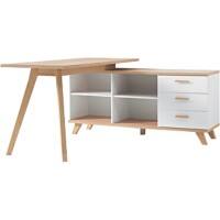 GERMANIA thuiskantoorbureau Oslo wit, eiken 1.440 x 1.450 x 750 mm