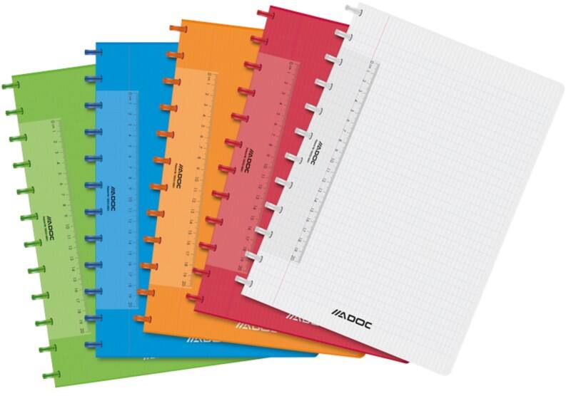 Adoc Colourlines Schrift A4 Geruit Spiraal gebonden PP (Polypropeen) Kleurenassortiment 144 Pagina's
