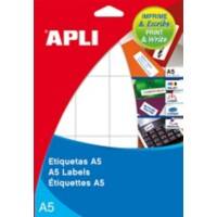 APLI Print & Write A5 Etiketten Wit 15 Vellen à 25 Etiketten