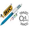 BIC 4 kleuren Balpennen Kleurenassortiment Gekleurde handgreep voor eenvoudig kleur selectie