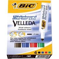 Velleda 1784 Whiteboardmarker Beitelvormige punt Kleurenassortiment 4 Stuks