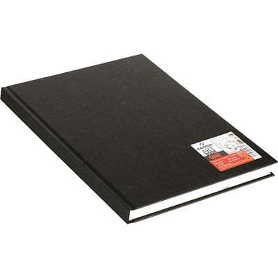 Canson A5 Gebonden Notitieboek Zwart Kartonnen kaft Blanco 100 vellen
