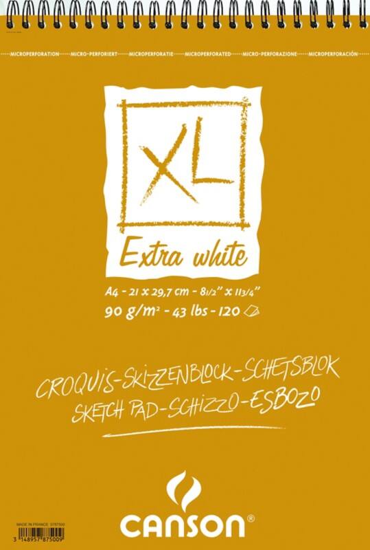 Canson Schrijfblok A4 Blanco Spiraal gebonden Papier Bruin Geperforeerd 240 Pagina's