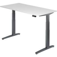 Hammerbacher Zit-sta-bureau XBHM Grijs, wit 1.600 x 800 x 720 mm